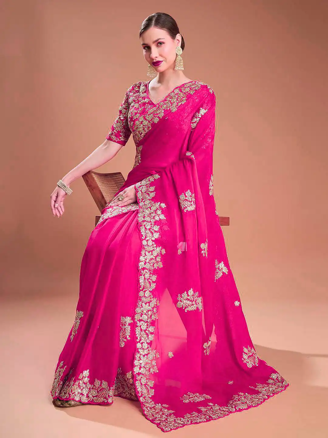 BT 1301 Pink Rangoli Silk Saree with Sequins Work & Embroidery Work. Now at just ₹1999. Delivery 4-6 Working Days. Shop now. | Sarees, Bollywood Sarees, Creative Sarees, Designer Sarees, Embroidered Sarees, Ethnic Saree, Modern Digital sarees, Party Wear Sarees