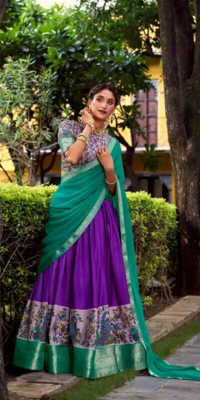 LNB 1244 Purple in Aastha Silk Lace Work & Zari Work Lehenga Choli. Grab it for ₹1349. Delivery 4-6 Working Days. Shop now. | Lehenga, Bollywood Lehenga, Creative Lehenga, Designer Lehenga, Embroidered Lehenga, Party Wear Lehenga