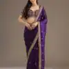 BT 434 Purple Fandy Sattin Silk Saree with Zari Work. Wedding, Party, Festive, Events, Best Price ₹2049. Delivery 4-6 Working Days. Shop now. | Sarees, Bollywood Sarees, Creative Sarees, Designer Sarees, Embroidered Sarees, Ethnic Saree, Modern Digital sarees, Party Wear Sarees
