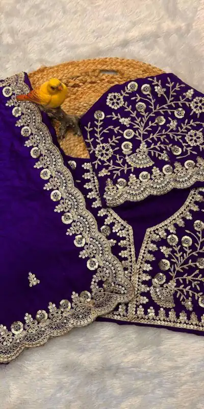 BT 434 Purple Fandy Sattin Silk Saree with Zari Work. Wedding, Party, Festive, Events, Best Price ₹2049. Delivery 4-6 Working Days. Shop now. | Sarees, Bollywood Sarees, Creative Sarees, Designer Sarees, Embroidered Sarees, Ethnic Saree, Modern Digital sarees, Party Wear Sarees