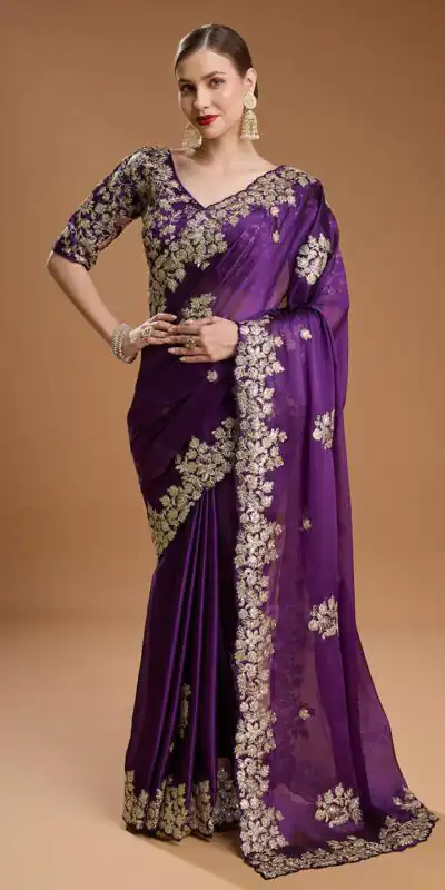 BT 1301 Purple Rangoli Silk Saree with Sequins Work & Embroidery Work. Now at just ₹1999. Delivery 4-6 Working Days. Shop now. | Sarees, Bollywood Sarees, Creative Sarees, Designer Sarees, Embroidered Sarees, Ethnic Saree, Modern Digital sarees, Party Wear Sarees