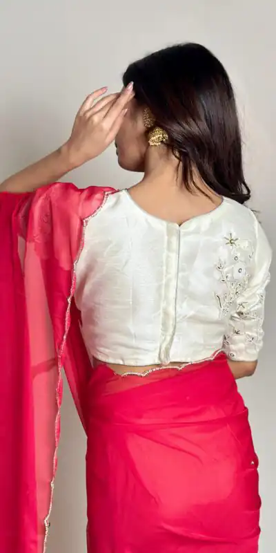 AC CHERRY Red Red Soft Organza With Handwork Saree Wedding, Party, Festive, Events Affordable Price ₹2099. Delivery 4-6 Working Days. Shop now. | Sarees, Bollywood Sarees, Creative Sarees, Designer Sarees, Embroidered Sarees, Ethnic Saree, Modern Digital sarees, Party Wear Sarees