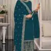 FC 1448 Teal Georgette Salwar Suit with Embroidery Work & Lace Work. Exclusive Offer ₹2599. Delivery 4-6 Working Days. Shop now. | Jump Suits, Tops & Bottoms, Track Suits, Salwar suit, Casual Suits, Creative suits, Designer Suits, Palazzo Suits, Party Wear Suits, Patiala Suits, Straight Suits, Trendy Wear
