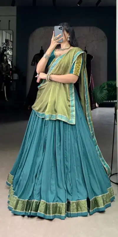 LNB 1608 Teal in Pure Rayon Zari Work & Lace Work Lehenga Choli . Special Price ₹2999. Delivery 4-6 Working Days. Shop now. | Lehenga, Bollywood Lehenga, Creative Lehenga, Designer Lehenga, Embroidered Lehenga, Party Wear Lehenga