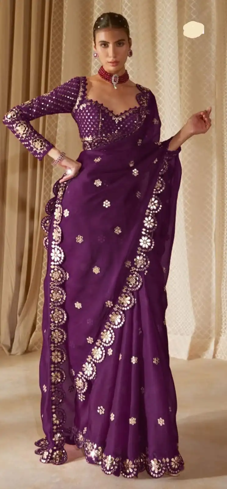 DF 3457 Wine Color Georgette Sequence Original Mirror Work Saree Casual, Wedding, Festive, Events . Expected Delivery  4-6 Working Days @2099/- only                                                                                | Sarees, Bollywood Sarees, Creative Sarees, Designer Sarees, Embroidered Sarees, Ethnic Saree, Modern Digital sarees, Party Wear Sarees