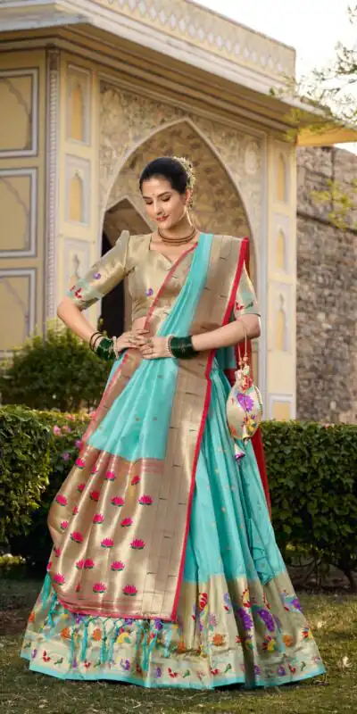 LNB 2021 Sky Blue Jacquard Silk Weaving Zari Lehenga Choli Festive Party Wedding, Events etc. Delivery 4-6 Working Days @3499/- | Lehenga, Bollywood Lehenga, Creative Lehenga, Designer Lehenga, Embroidered Lehenga, Party Wear Lehenga