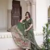 Green Vichitra Silk With Embroider Lehenga Choli
