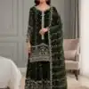 Green Fendy Silk Embroidery Work Salwar Suit