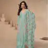 Sea Green Vichitra Sequence Work Salwar Suit