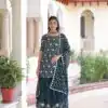 Navy Blue Georgette Embroidery Sequins Work Salwar Suit