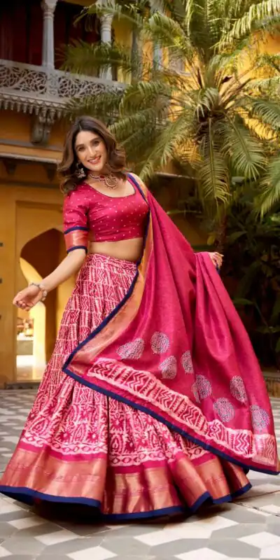Gajari Dola Silk Zari Weaving Work Lehenga Choli