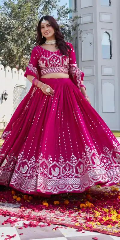 Red Vichitra Embroidery Work Lehenga Choli