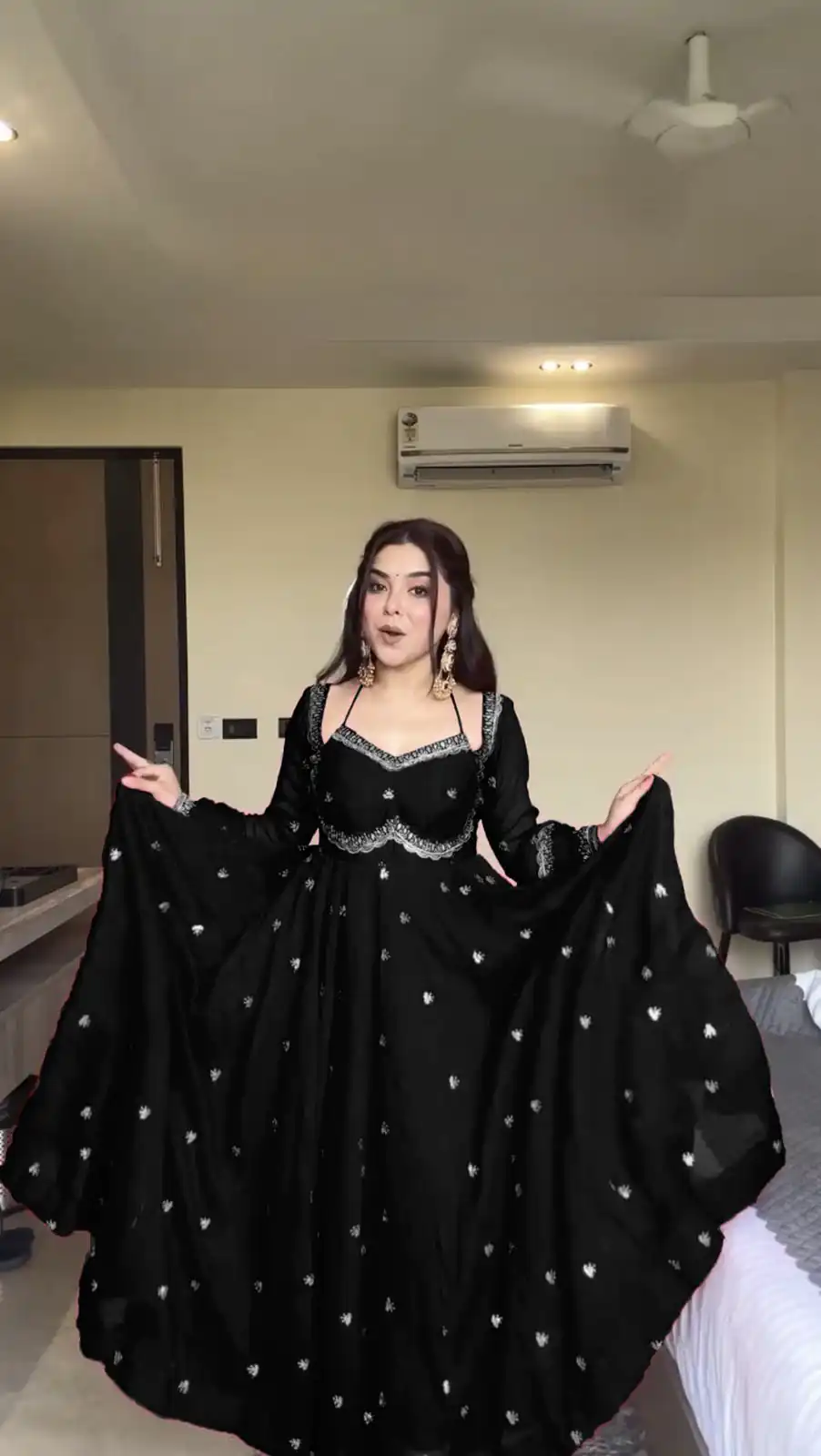 RTC 5924 Black Georgette Thread With Sequence Gown Perfect for Wedding, Party, Reception, Holi, Eid . Available at ₹1999 only. Delivery 4-6 Working Days. | Gowns, Bollywood Gowns, Creative Gowns, Designer Gowns, Embroidered Gowns, Party Wear Gowns