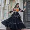 Ram 120 Black in Pure Cotton Mirror Work & Gamthi Work Lehenga Choli . Exclusive Offer ₹3049. Delivery 4-6 Working Days. Shop now. | Lehenga, Bollywood Lehenga, Creative Lehenga, Designer Lehenga, Embroidered Lehenga, Party Wear Lehenga