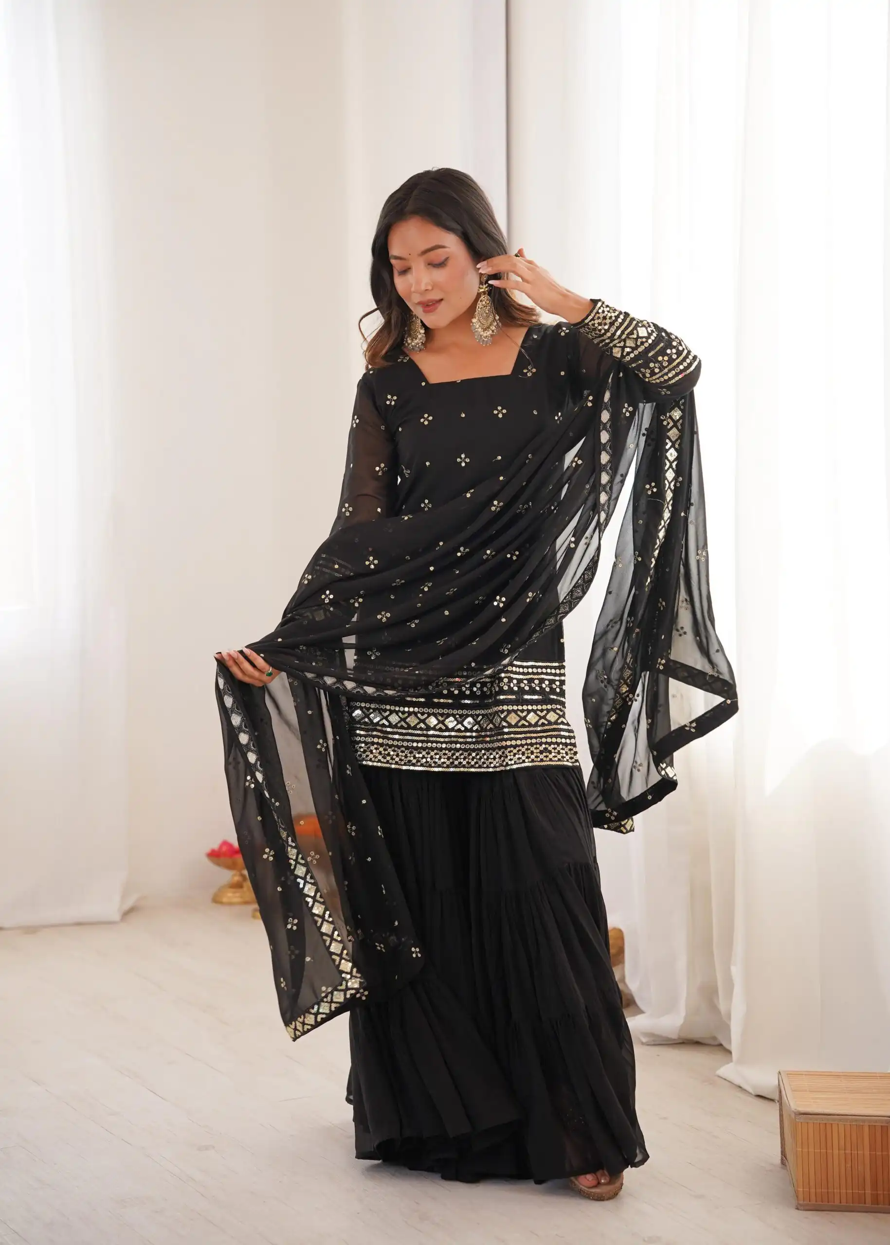 SRK 5317 Black Georgette Salwar Suit with Embroidery Work. Wedding, Party, Festive Best Price ₹2399. Delivery 4-6 Working Days. Shop now. | Jump Suits, Tops & Bottoms, Track Suits, Salwar suit, Casual Suits, Creative suits, Designer Suits, Palazzo Suits, Party Wear Suits, Patiala Suits, Straight Suits, Trendy Wear