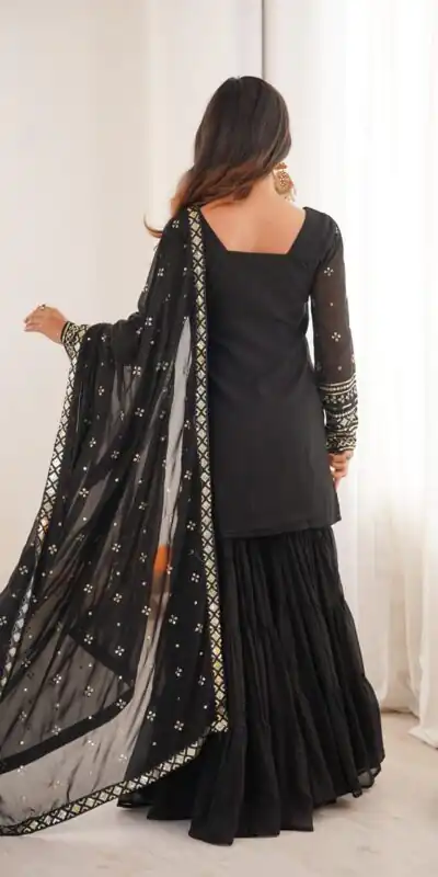SRK 5317 Black Georgette Salwar Suit with Embroidery Work. Wedding, Party, Festive Best Price ₹2399. Delivery 4-6 Working Days. Shop now. | Jump Suits, Tops & Bottoms, Track Suits, Salwar suit, Casual Suits, Creative suits, Designer Suits, Palazzo Suits, Party Wear Suits, Patiala Suits, Straight Suits, Trendy Wear