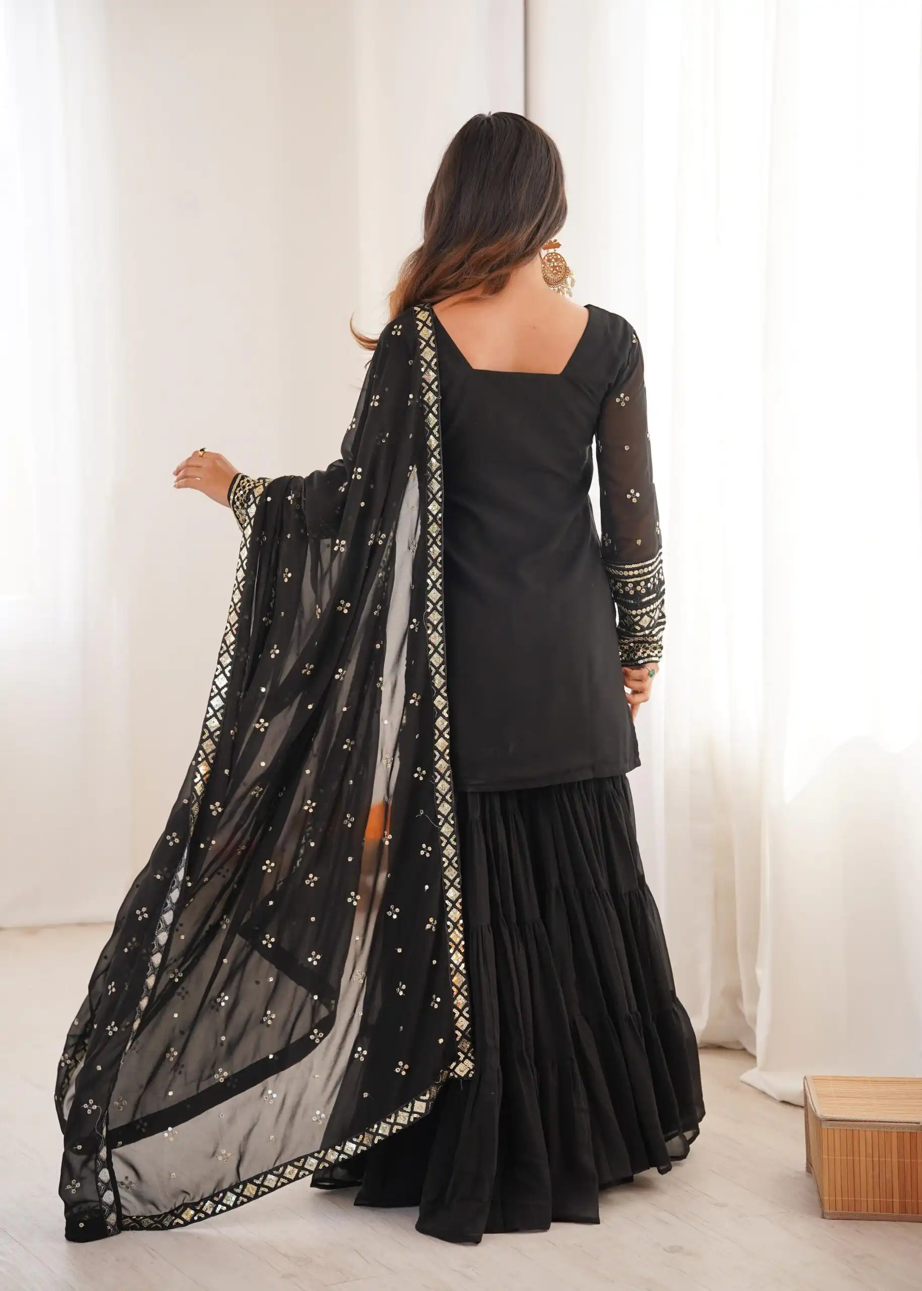 SRK 5317 Black Georgette Salwar Suit with Embroidery Work. Wedding, Party, Festive Best Price ₹2399. Delivery 4-6 Working Days. Shop now. | Jump Suits, Tops & Bottoms, Track Suits, Salwar suit, Casual Suits, Creative suits, Designer Suits, Palazzo Suits, Party Wear Suits, Patiala Suits, Straight Suits, Trendy Wear