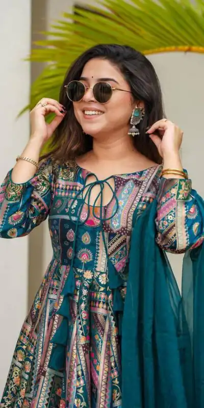 GAC 5001 Blue Color Chinnon Salwar Suit with Lace Border & Lace Work. Best Price ₹1799. Delivery 4-6 Working Days. Shop now. | Casual Suits, Jump Suits, Tops & Bottoms, Track Suits, Salwar suit, Creative suits, Designer Suits, Palazzo Suits, Party Wear Suits, Patiala Suits, Straight Suits, Trendy Wear
