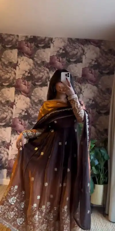 RTC 5955 Brown Chinon Silk Salwar Suit Perfect for Wedding, Party, Cultural Events, Lohri, Reception Exclusive Offer ₹2549. Delivery 4-6 Working Day | Casual Suits, Jump Suits, Tops & Bottoms, Track Suits, Salwar suit, Creative suits, Designer Suits, Palazzo Suits, Party Wear Suits, Patiala Suits, Straight Suits, Trendy Wear