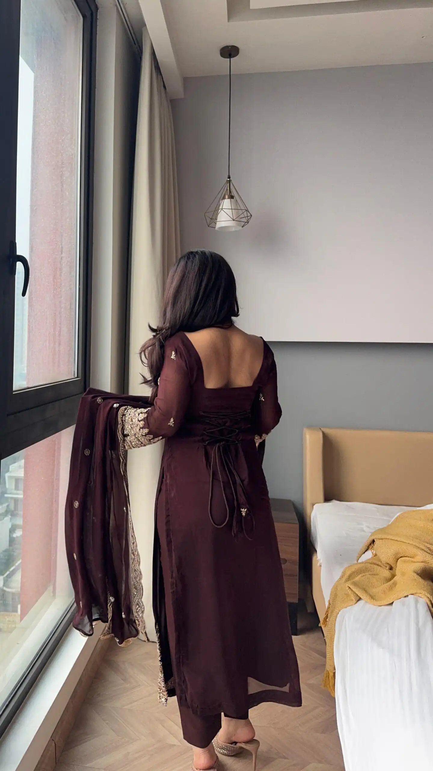 ZSR 3156 Brown Georgette Salwar Suit with Embroidery Work. Wedding, Party, Festive, Events, Grab it for ₹2049. Delivery 4-6 Working Days. Shop now. | Casual Suits, Jump Suits, Tops & Bottoms, Track Suits, Salwar suit, Creative suits, Designer Suits, Palazzo Suits, Party Wear Suits, Patiala Suits, Straight Suits, Trendy Wear