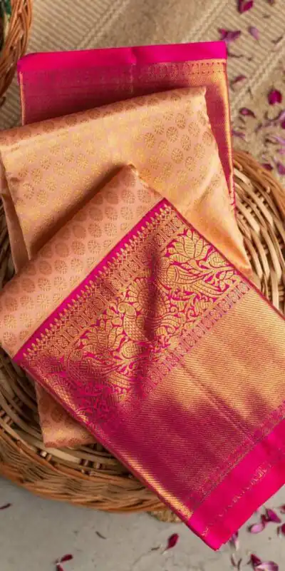 Cream Soft Lichi Silk Border Lace Work Saree