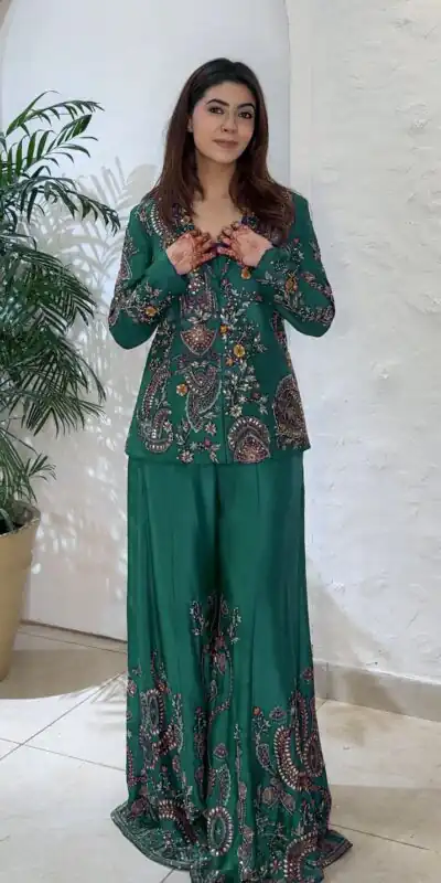 BE 436 Green Chinon Salwar Suit with Embroidery Work. Wedding, Party, Festive, Now at just ₹2399. Delivery 4-6 Working Days. Shop now. | Jump Suits, Tops & Bottoms, Track Suits, Salwar suit, Casual Suits, Creative suits, Designer Suits, Palazzo Suits, Party Wear Suits, Patiala Suits, Straight Suits, Trendy Wear