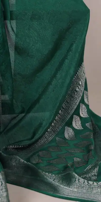 YNF 7916 Green Chinon Saree with Zari Work. Wedding, Party, Festive, Events Festive Deal ₹1699. Delivery 4-6 Working Days. Shop now. | Sarees, Bollywood Sarees, Creative Sarees, Designer Sarees, Embroidered Sarees, Ethnic Saree, Modern Digital sarees, Party Wear Sarees