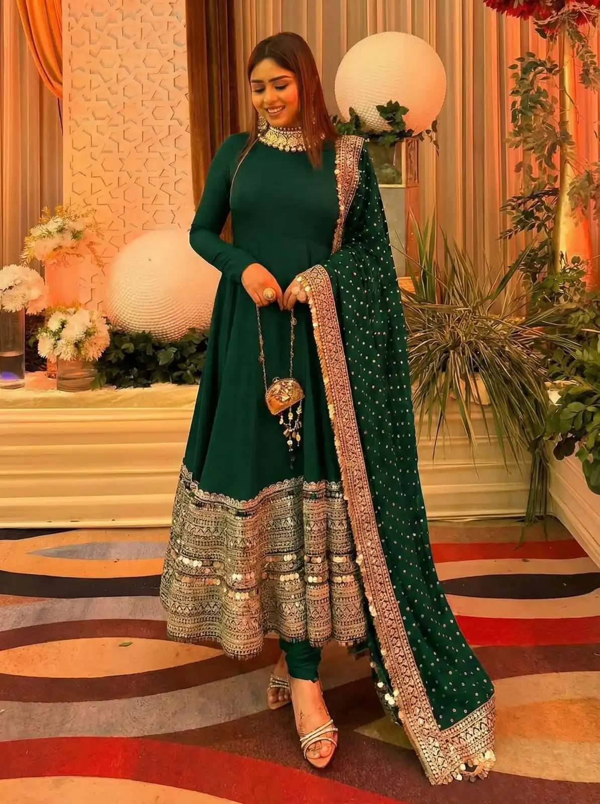 ZSR 3152 Green Color Roman silk Gown with Embroidery Work & Lace Work. Grab it for ₹2599. Delivery 4-6 Working Days. Shop now. | Gowns, Bollywood Gowns, Creative Gowns, Designer Gowns, Embroidered Gowns, Party Wear Gowns