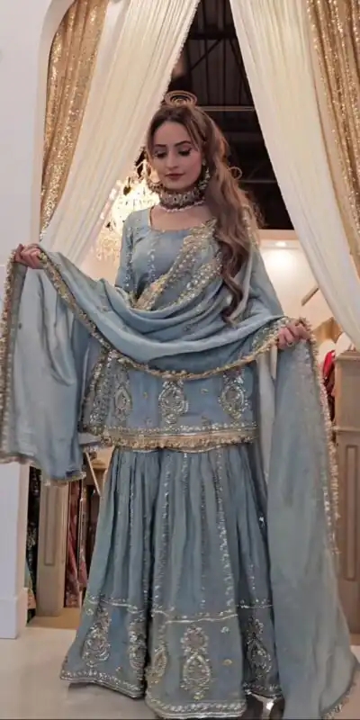NF 1235 Grey in Chinon Silk Embroidery Work & Lace Work Salwar Suit . Exclusive Offer ₹2149. Delivery 4-6 Working Days. Shop now. | Casual Suits, Jump Suits, Tops & Bottoms, Track Suits, Salwar suit, Creative suits, Designer Suits, Palazzo Suits, Party Wear Suits, Patiala Suits, Straight Suits, Trendy Wear
