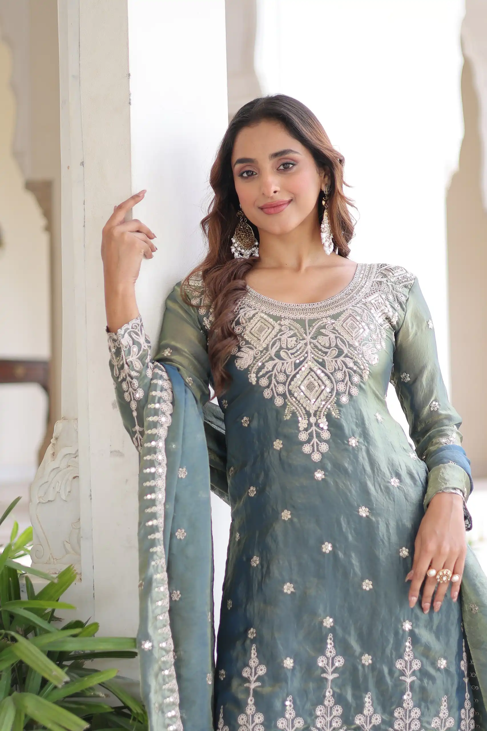 KA 1211 Grey Fandy Silk Salwar Suit Perfect for Wedding, Party, Sangeet, Haldi, Ethnic Day – . Festive Deal ₹2549. Delivery 4-6 Working Days. Shop now. | Casual Suits, Jump Suits, Tops & Bottoms, Track Suits, Salwar suit, Creative suits, Designer Suits, Palazzo Suits, Party Wear Suits, Patiala Suits, Straight Suits, Trendy Wear