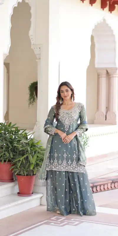 KA 1211 Grey Fandy Silk Salwar Suit Perfect for Wedding, Party, Sangeet, Haldi, Ethnic Day – . Festive Deal ₹2549. Delivery 4-6 Working Days. Shop now. | Casual Suits, Jump Suits, Tops & Bottoms, Track Suits, Salwar suit, Creative suits, Designer Suits, Palazzo Suits, Party Wear Suits, Patiala Suits, Straight Suits, Trendy Wear