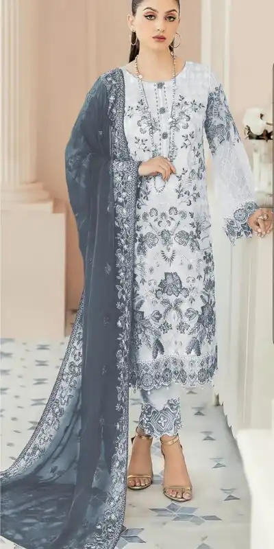 DS SF 123 Grey Georgette Salwar Suit Perfect for Wedding, Party, Family Gatherings, Lohri, Mehendi – . Now at just ₹1949. Delivery 4-6 Working Days. | Casual Suits, Jump Suits, Tops & Bottoms, Track Suits, Salwar suit, Creative suits, Designer Suits, Palazzo Suits, Party Wear Suits, Patiala Suits, Straight Suits, Trendy Wear