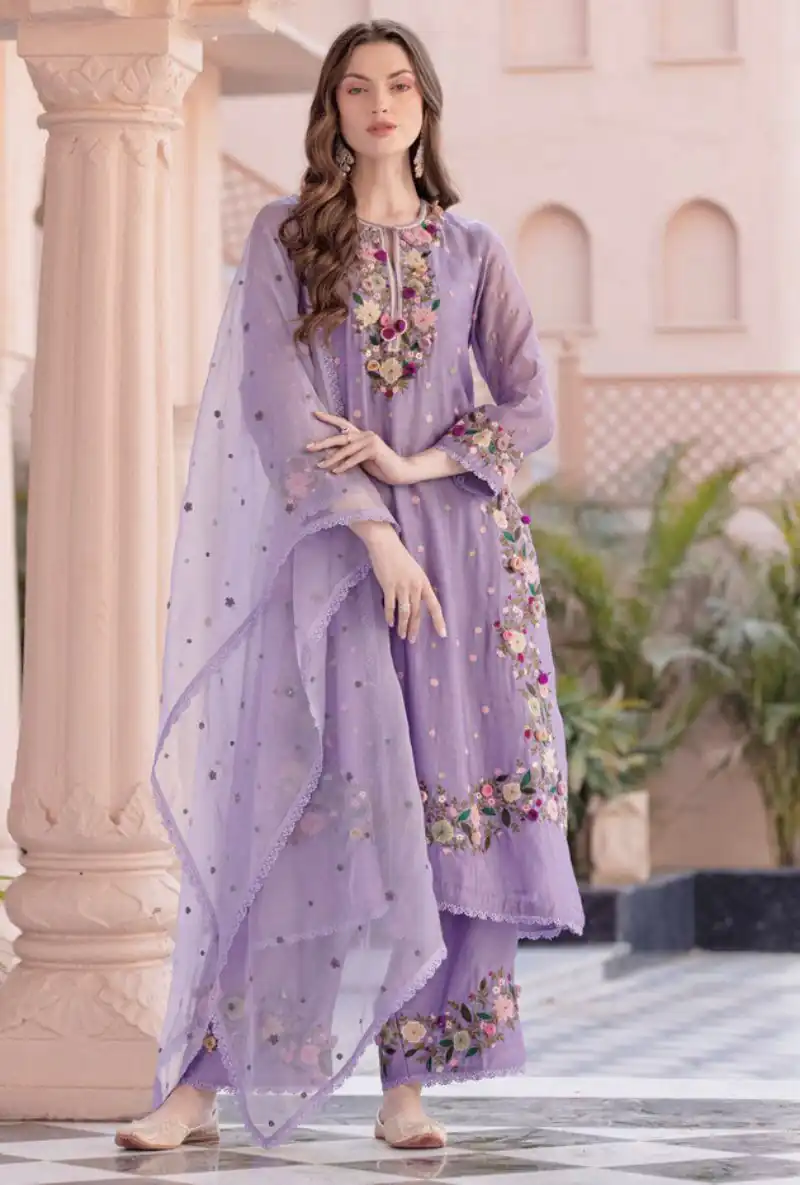 NSR 862 Lavender Faux Georgette Slawar Suit with Embroidery Work & Lace Work. Introductory Price ₹2149. Delivery 4-6 Working Days. Shop now. | Casual Suits, Jump Suits, Tops & Bottoms, Track Suits, Salwar suit, Creative suits, Designer Suits, Palazzo Suits, Party Wear Suits, Patiala Suits, Straight Suits, Trendy Wear