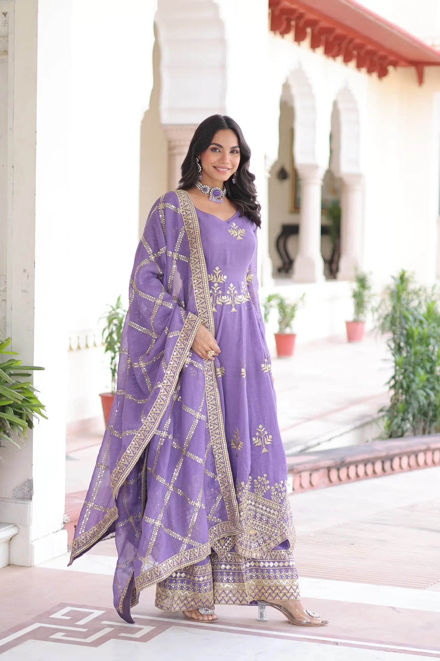KA 1212 Lavender in Silver Crunchy Sequins Work & Embroidery Work Gown . Now at just ₹3199. Delivery 4-6 Working Days. Shop now. | Gowns, Bollywood Gowns, Creative Gowns, Designer Gowns, Embroidered Gowns, Party Wear Gowns