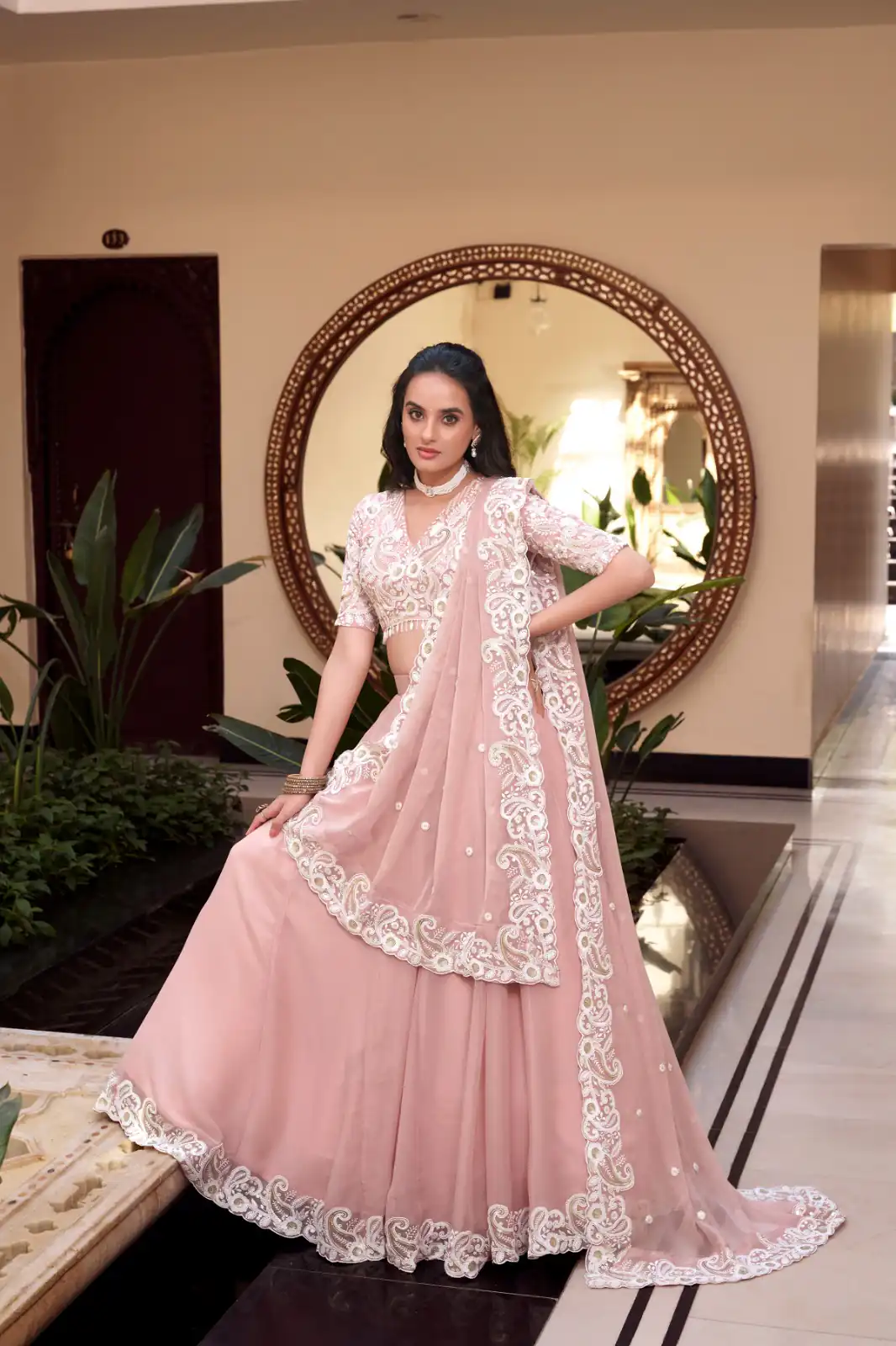 LNB 1439 Light pink Weone Silk Lehenga Choli Perfect for Wedding, Party, Diwali, Ganesh Chaturthi, Bridal Wear – . Now at just ₹3599. Delivery 4- | Lehenga, Bollywood Lehenga, Creative Lehenga, Designer Lehenga, Embroidered Lehenga, Party Wear Lehenga