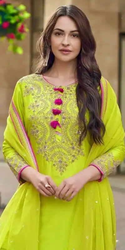 ST 233 Lime Yellow in Color Embroidery Work Salwar Suit Faux Georgette. Get it for ₹2049. Delivery 4-6 Working Days. Shop now. | Casual Suits, Jump Suits, Tops & Bottoms, Track Suits, Salwar suit, Creative suits, Designer Suits, Palazzo Suits, Party Wear Suits, Patiala Suits, Straight Suits, Trendy Wear