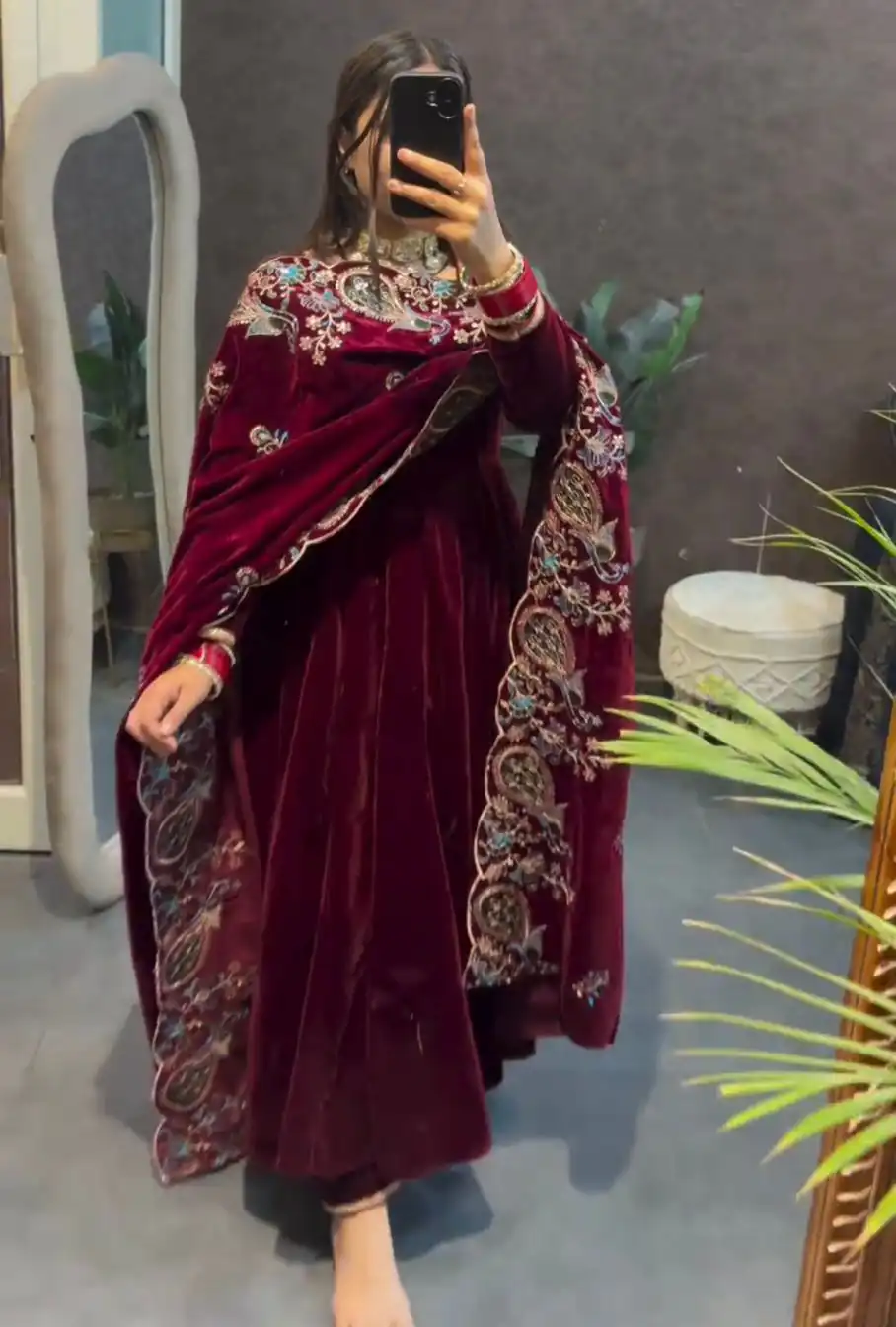 ST 1148 Maroon 9000 Velvet Salwar Suit with Embroidery Work & Lace Work. Get it for ₹2449. Delivery 4-6 Working Days. Shop now. | Casual Suits, Jump Suits, Tops & Bottoms, Track Suits, Salwar suit, Creative suits, Designer Suits, Palazzo Suits, Party Wear Suits, Patiala Suits, Straight Suits, Trendy Wear