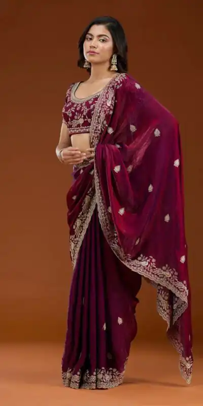 E BT 438 Maroon in Fandy Satin Silk mbroidery Work & Zari Work Saree. Special Price ₹1949. Delivery 4-6 Working Days. Shop now. | Sarees, Bollywood Sarees, Creative Sarees, Designer Sarees, Embroidered Sarees, Ethnic Saree, Modern Digital sarees, Party Wear Sarees