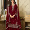 DS LT 8301 Maroon color Georgette Embroidery Sequence Work Sharara Suit Wedding, Festive, Events Etc. Expected Delivery 4-6 Working Days @2149/- | Casual Suits, Jump Suits, Salwar suit, Creative suits, Designer Suits, Palazzo Suits, Party Wear Suits, Patiala Suits, Straight Suits