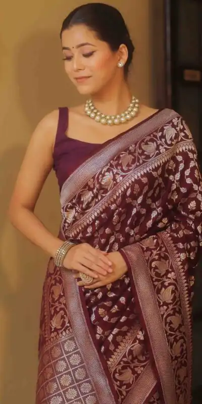 KPR 277 Maroon in Soft Lichi Silk Lace Border & Lace Work Saree . Available at ₹1299 only. Delivery 4-6 Working Days. Shop now. | Sarees, Bollywood Sarees, Creative Sarees, Designer Sarees, Embroidered Sarees, Ethnic Saree, Modern Digital sarees, Party Wear Sarees