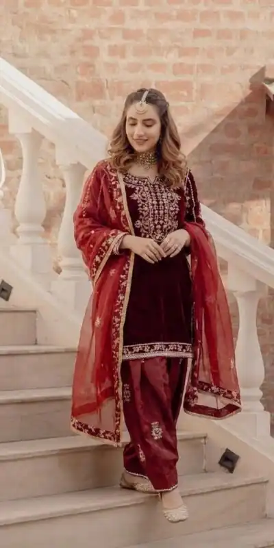 BE 424 Maroon Organza Salwar Suit with Embroidery Work. Wedding, Party, Festive, Events Best Price ₹2049. Delivery 4-6 Working Days. Shop now. | Casual Suits, Jump Suits, Tops & Bottoms, Track Suits, Salwar suit, Creative suits, Designer Suits, Palazzo Suits, Party Wear Suits, Patiala Suits, Straight Suits, Trendy Wear