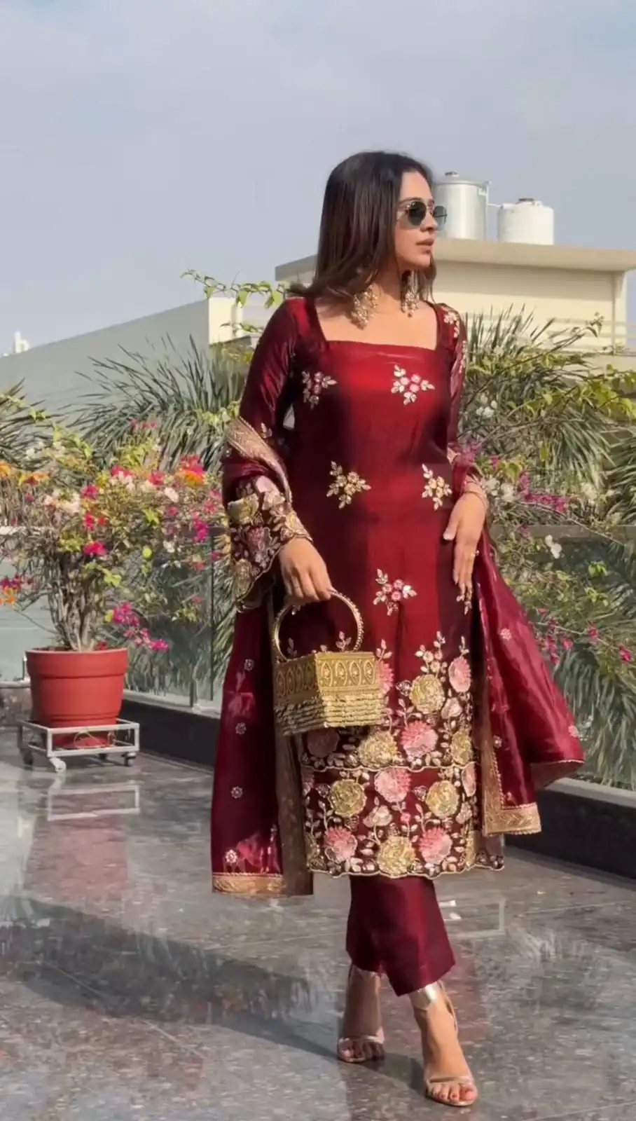 NSR 881 Maroon Organza Poly Silk Salwar Suit with Embroidery Work & Lace Work. Introductory Price ₹209. Delivery 4-6 Working Days. Shop now. | Casual Suits, Jump Suits, Salwar suit, Creative suits, Designer Suits, Palazzo Suits, Party Wear Suits, Patiala Suits, Straight Suits