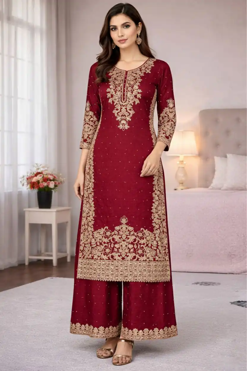 SSR 535 Maroon in Organza Silk Embroidery Work Salwar Suit . Available at ₹2399 only. Delivery 4-6 Working Days. Shop now. | Jump Suits, Tops & Bottoms, Track Suits, Salwar suit, Casual Suits, Creative suits, Designer Suits, Palazzo Suits, Party Wear Suits, Patiala Suits, Straight Suits, Trendy Wear