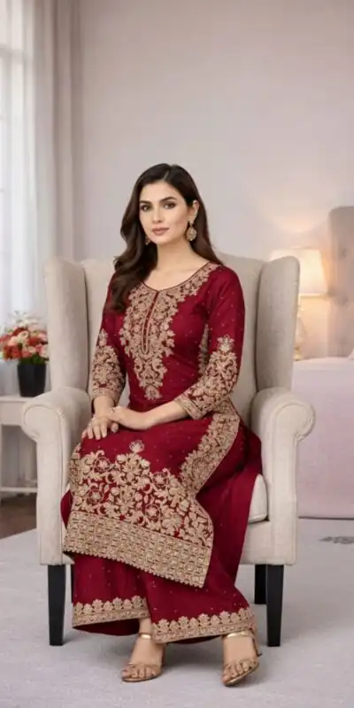 SSR 535 Maroon in Organza Silk Embroidery Work Salwar Suit . Available at ₹2399 only. Delivery 4-6 Working Days. Shop now. | Jump Suits, Tops & Bottoms, Track Suits, Salwar suit, Casual Suits, Creative suits, Designer Suits, Palazzo Suits, Party Wear Suits, Patiala Suits, Straight Suits, Trendy Wear