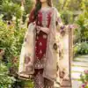 Maroon Organza Silk Lace Sequence Work Salwar Suit