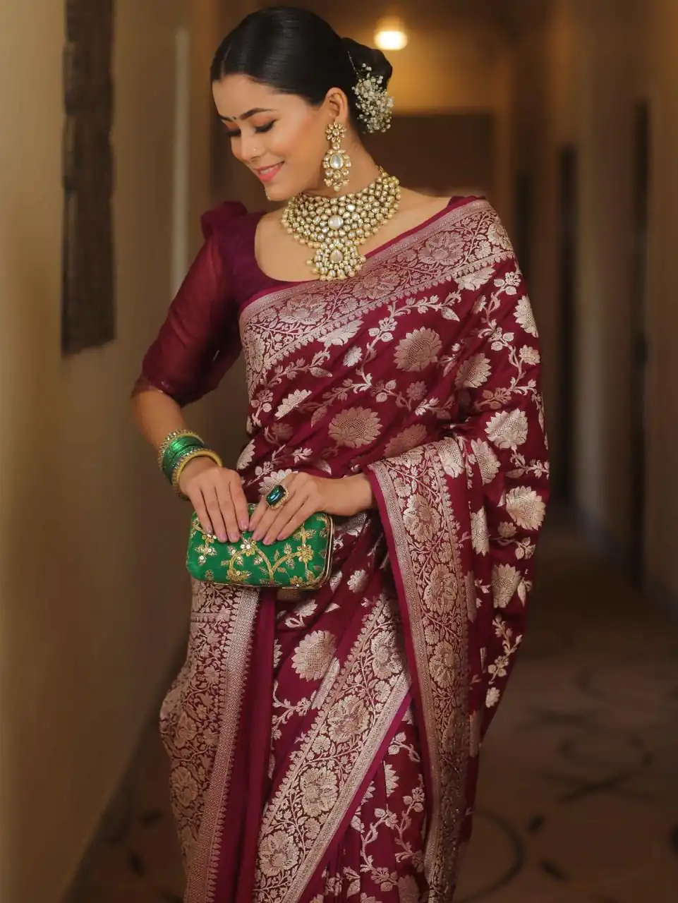 KP 5085 Maroon in Soft Lichi Silk Wedding, Party, Festive, Events Designer Work Saree . Get it for ₹1349. Delivery 4-6 Working Days. Shop now. | Sarees, Bollywood Sarees, Creative Sarees, Designer Sarees, Embroidered Sarees, Ethnic Saree, Modern Digital sarees, Party Wear Sarees