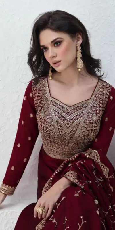 FC Saroj 9943 Maroon Vichitra Salwar Suit with Embroidery Work & Lace Work. Special Price ₹3049. Delivery 4-6 Working Days. Shop now. | Casual Suits, Jump Suits, Tops & Bottoms, Track Suits, Salwar suit, Creative suits, Designer Suits, Palazzo Suits, Party Wear Suits, Patiala Suits, Straight Suits, Trendy Wear