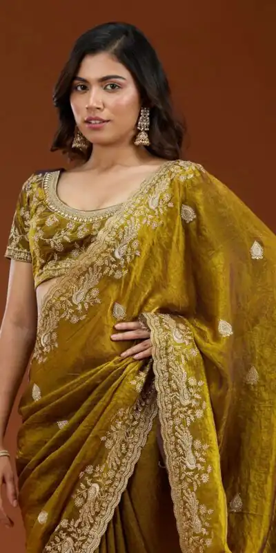 E BT 438 Mustard in Fandy Satin Silk mbroidery Work & Zari Work Saree. Special Price ₹1949. Delivery 4-6 Working Days. Shop now. | Sarees, Bollywood Sarees, Creative Sarees, Designer Sarees, Embroidered Sarees, Ethnic Saree, Modern Digital sarees, Party Wear Sarees