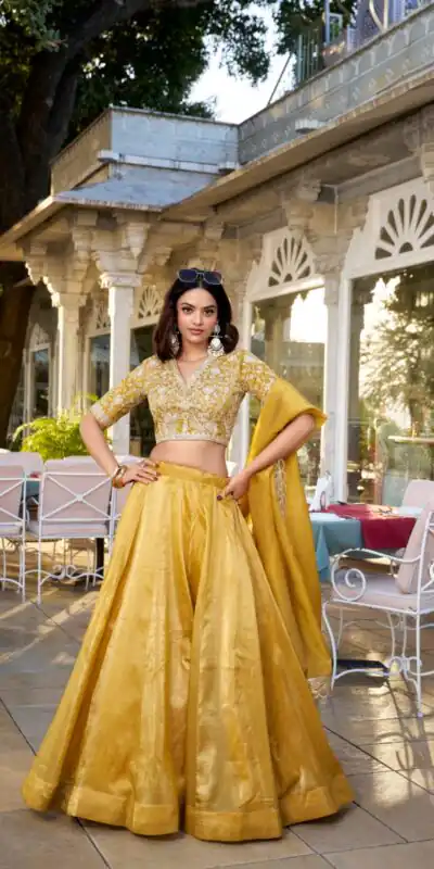 LNB 1424 Mustard Color Mustard Goldie Plain Lehenga Choli Wedding, Party, Festive, Events Etc. Delivery 4-6 Working Days Rs 3199 | Lehenga, Bollywood Lehenga, Creative Lehenga, Designer Lehenga, Embroidered Lehenga, Party Wear Lehenga