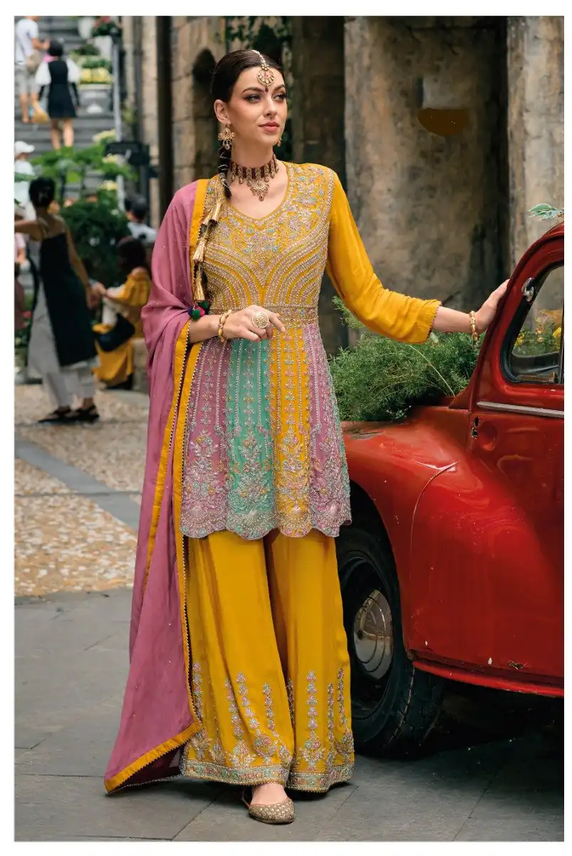 FC 1608 Mustered in Color Chinon Embroidery Work & Lace Work Salwar Suit . Best Price ₹3099. Delivery 4-6 Working Days. Shop now. | Casual Suits, Jump Suits, Tops & Bottoms, Track Suits, Salwar suit, Creative suits, Designer Suits, Palazzo Suits, Party Wear Suits, Patiala Suits, Straight Suits, Trendy Wear